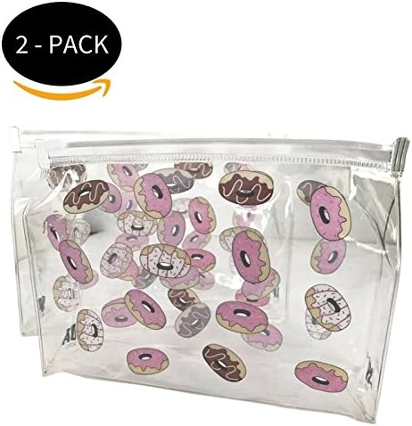 Cosmetic Makeup Bag - TWO PACK - Case for Make Up - Trend Clutch (Doughnuts)