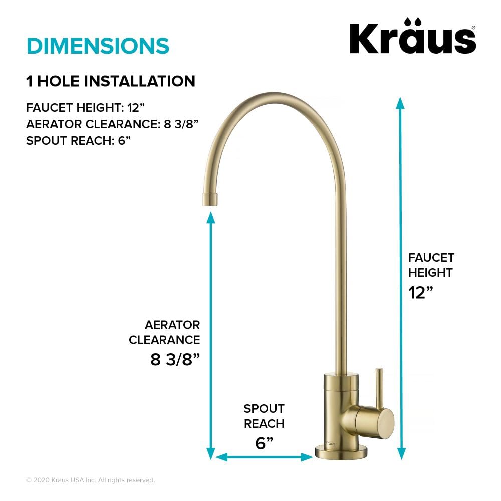 KRAUS Purita 100% Lead-Free Kitchen Water Filter Faucet in Spot Free Antique Champagne Bronze, FF-100SFACB