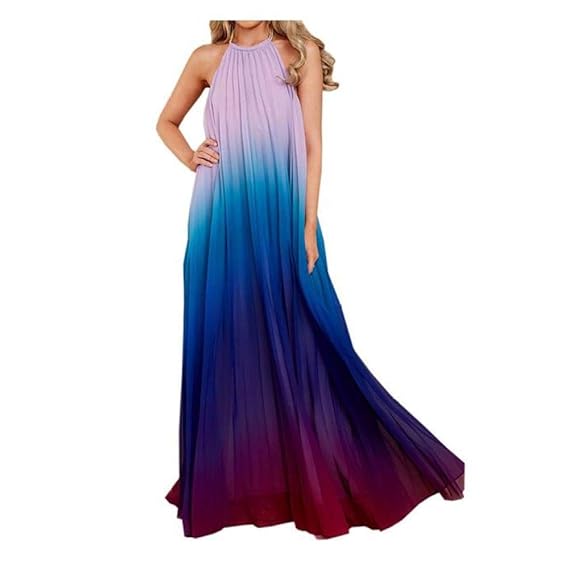 ombre chiffon maxi dress
