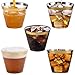 Aeiniwer Syllux 100 Gold Rimmed Plastic Cups, 9 Oz., Wedding Disposable Cups