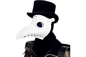 Raxwalker Halloween Plague Doctor Mask Steampunk Cosplay Costume Bird Beak Mask Long Beak Raven Masks Prop for Men and Boys