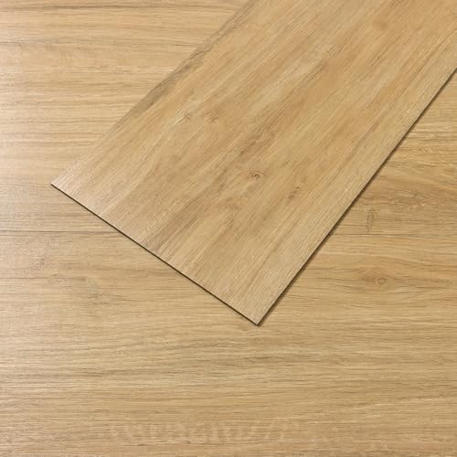 VEELIKE Vinyl Sheet Flooring Stick on Floor Tiles Waterproof Self Adhesive Cottage Oak Light Brown Wood Look Planks 16 Pack 24 Sq.Ft. 6x36 Inch for Kitchen Bathroom Bedroom Renters Home Decor