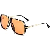 LIXX Retro '80s-Style Pilot Sunglasses with Luxe Gold Accents, UV400 Protection, Metal Frame, and Cowboy Chic