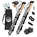 KESHES Trifold Trekking Poles Walking Sticks - 2-pc Lightweight Aluminum 7075 Collapsible & Adjustable Quick flip Lock Hiking Poles - eva Cork Grip Padded Strap - All Terrain Tips Carry Bag Included