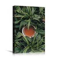 Canvas Wall Art Coffee Cup Coffee Drinks Farmhouse/Country Kitchen Multicolor Photography Urban - 12x18 inches