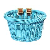 Colorbasket 01549 Kids Front Handlebar Wicker Bike Basket, Leather Straps