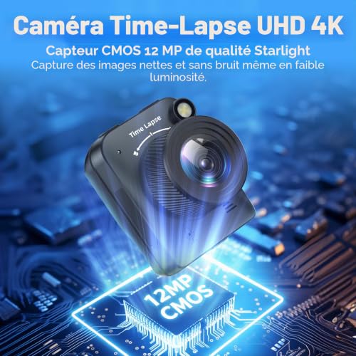 Dsoon Timelapse FHD Camera for Construction, Plants, Weather and Life with 4K Resolution 2.4" TFT HD LCD Screen, 180 Days Standby Waterproof IP66, 64GB TF Card Included