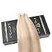 Ugeat Hair Extensions Tape in Human Hair Blonde 16inch Human Hair Tape in Extensions Ash Blonde Highlights Bleach Blonde Natural Tape in Hair Extensions Human Hair 50G 20Pcs