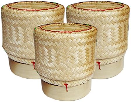 Thai Sticky Rice Basket Size 5 Inches (Pack of 3) Sold By Tamegems