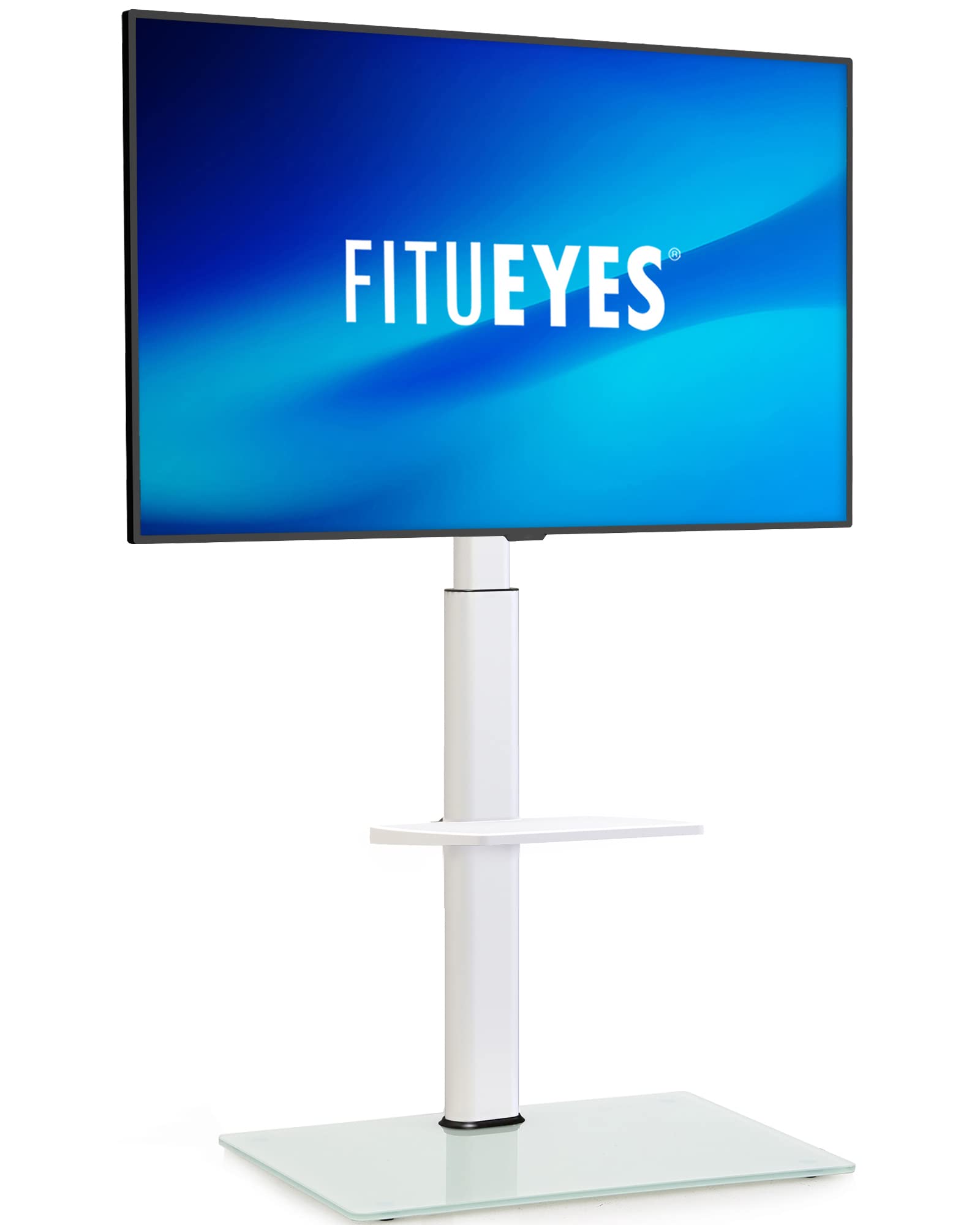 FITUEYES テレビスタンド 32～60インチ対応 棚付き 壁寄せテレビスタンド 高さ調節可能 ラック回転可能 ホワイト商品画像