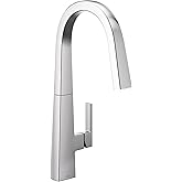 Moen Nio Chrome One Handle Pulldown Kitchen Faucet with Power Clean, Accent Handle Included for Customizing, S75005