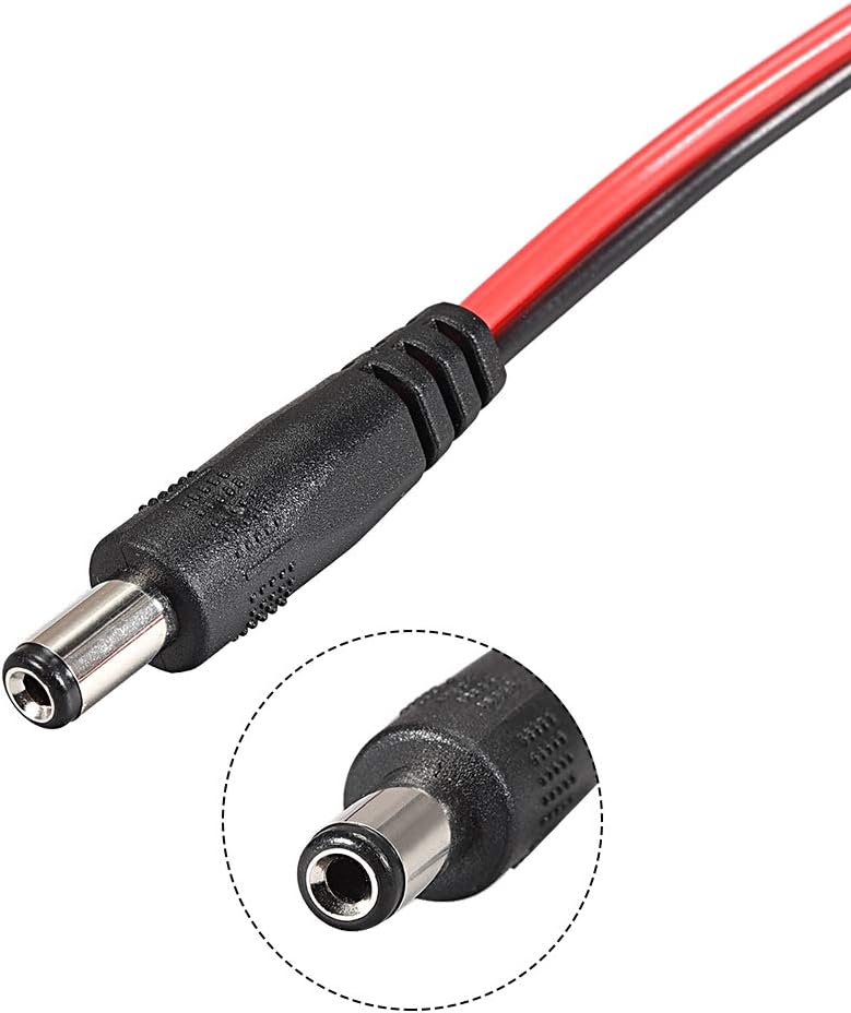 sourcing map 2.1mmx5.5 mm 12V DC Male Jack to Alligator Clip Power Cable Connectors 54cm for CCTV Security Camera Lighting Adapter - Image 4