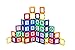 Playmags Magnetic Tile Building Set: Exclusive Educational Clickins 36-Pc. Kit: 18 Super Strong Clear Color Magnet Tiles Windows & 18 Letters & Numbers Stimulate Creativity & Brain Development