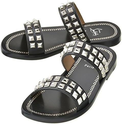 Amazon Christian Louboutin クリスチャン ルブタン シューズ メンズ Cadena Beach Flat Calf Lisse サンダル ブラック 0001 Bk65 並行輸入品 Christian Louboutin ファッションサンダル