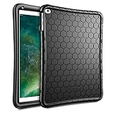 Fintie iPad 9.7 2018 2017 / iPad Air 2 / iPad Air Case - [Honey Comb Series] Light Weight Anti Slip Kids Friendly Shock Proof Silicone Protective Cover for iPad 6th / 5th Gen, iPad Air 1 2, Black