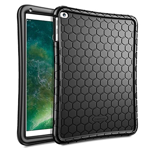 Fintie iPad 9.7 2018 2017 / iPad Air 2 / iPad Air Case - [Honey Comb Series] Light Weight Anti Slip Kids Friendly Shock Proof Silicone Protective Cover for iPad 6th / 5th Gen, iPad Air 1 2, Black
