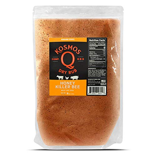 Kosmos Q Honey Killer Bee BBQ Rub | Sweet & Savory Blend | Great on Brisket, Steak, Chicken, Ribs & Pork | Best Barbecue Rub | Meat Seasoning & Spice Dry Rub | 1 lb Bag