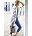 Mansy women's Floral Print Cardigan Beach Cover Up Kimono Blouse Top X-Large White