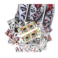 Halloween Nail Foil Transfer Sticker 25 Sheets Halloween Nail Art Foil Transfer Devil Pumpkin Skull Set Tips Wraps Adhesive Glitters Acrylic DIY Nail Decoration LLAMEVOL