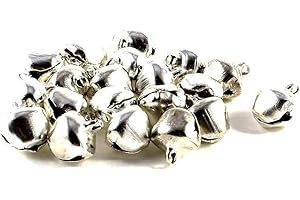 20 PCS Little Cute Jingle Bells When Mini Metal Bells Christmas Party and Holiday Decoration Jewelry Making Supplies Silver C