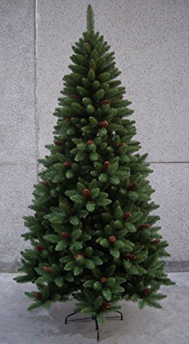 Albero Alberi Di Natale Slim Pvc Folto Fitto Con Pigne 1839 Rami H Cm 260