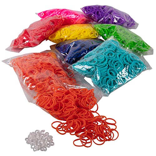 Loom Rubber Bands 4800 pc Refill Kit w 8 Unique Rainbow Colors (600 of