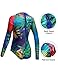 AXESEA Womens Long Sleeve Rash Guard UV UPF 50+ Sun Protection Printed Zipper Surfing One Piece Swimsuit Bathing Suit