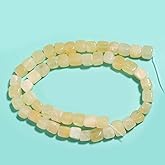 OAIITE 8MM Natural Citrine Gemstone Loose Square Cube Beads Stone Healing Power for Jewelry Making DIY Bracelet Necklace