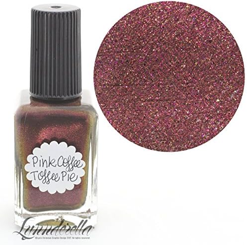 Lynnderella Burgundy Brown Shimmerella Nail Polish—Pink Coffee Toffee Pie