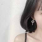 A&C Fashion Korean Version Alloy Geometric Shapes Earrings for Women. Unique Handmade Earrings Jewelry for Girl. (Silver Color)