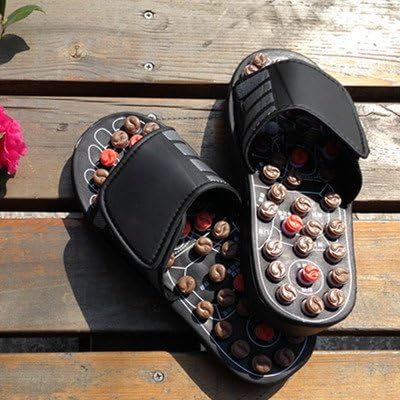 New Arrival Gossip rotating shoes Sandal Reflex Massage Slippers Acupuncture Foot Healthy Massager Shoe (EU 44/45)