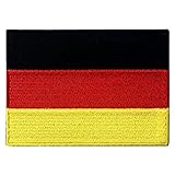 EmbTao Germany Flag Embroidered Emblem German Applique Iron On / Sew On Patch