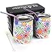 Insulated Wine Tumbler with Lid and Straw,2 Pack 12oz Leak Proof Stainless Steel Wine Glasses Cup,Unbreakable Stemless Water Coffee Mug for All Drinks,Birthday Christmas Gifts (Sunflower)