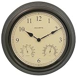 AcuRite 01063 15-Inch Combo Clock with Thermometer and Hygrometer, Copper Patina