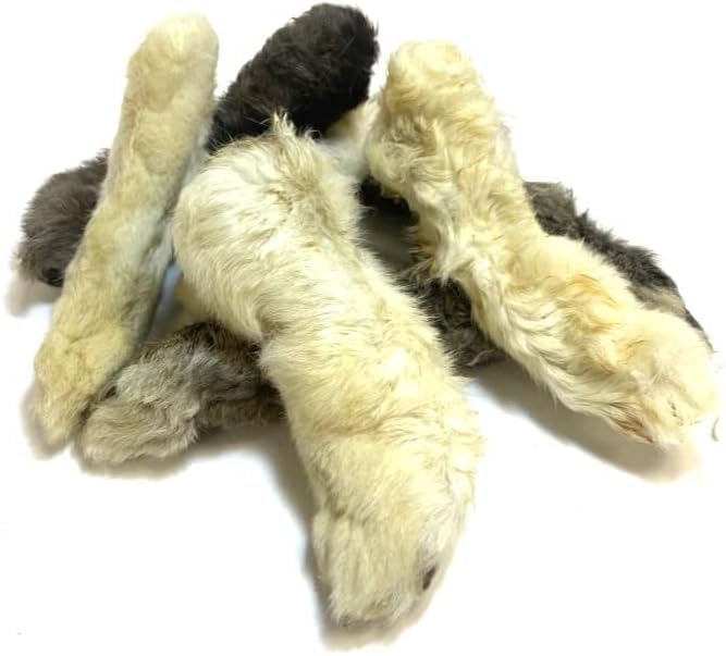 Rabbit Feet with Fur 100g Natural Dog Treats Chews Hypoallergenic Hair ( Great Alternative to Ears ) CLD