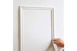 Maydos Wall Molding Trim, Flexible, Peel and Stick, Chair Rail Panel Molding, Corner Molding Décor Lines for Wall Floor Ceiling Mirror Cabinet Door, 0.9in x 10ft White