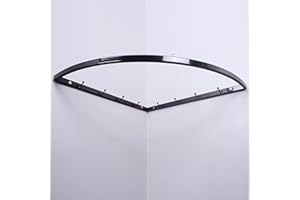 Heavy Duty Closet Rod Right Angle Clothes Rack Wall Mount with Hooks, Space Saving Corner Organizer for Hanging Clothes