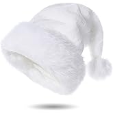 Tokforty Santa Hats for Adults, Unisex Velvet Touch Comfort Christmas Hats for New Year Festive Party Christmas Supplies