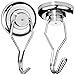 100 lbs Magnetic Hooks Heavy Duty Magnets - Key Holder Grill Apron Hanger Refrigerator Magnet Hangers Holders (2 Chrome Stainless Steel Hook Set)