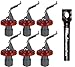 Flip Top Wine Bottle Stopper with PNW Pocket Corkscrew, Set of 6, Red