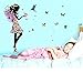 Angel Girl Flowers Butterfly DIY Wall Stickers Removable Home Decor Living Room Bedroom Girl's Room Decor (Multi-Color)