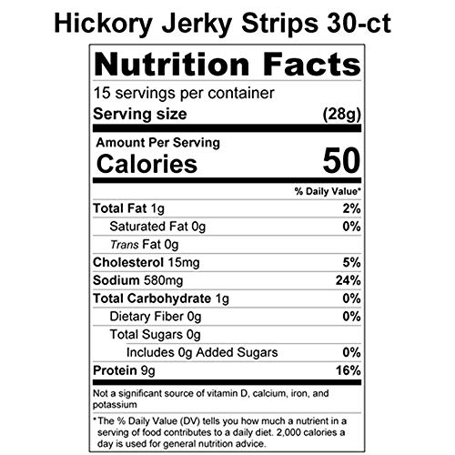 Wild Bills Hickory Smoked Beef Jerky Strips, 30-Count, 15-Ounce