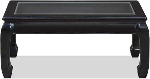 Amazon Com China Furniture Online Rosewood Chinese Coffee Table 40 Inch Ming Style Black With Glass Top Kitchen Dining