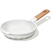 COOKLOVER Nonstick Frying Pan 100% PFOA Free Cookware Induction Skillet Stir Fry Pan (White, 7.9 inch)
