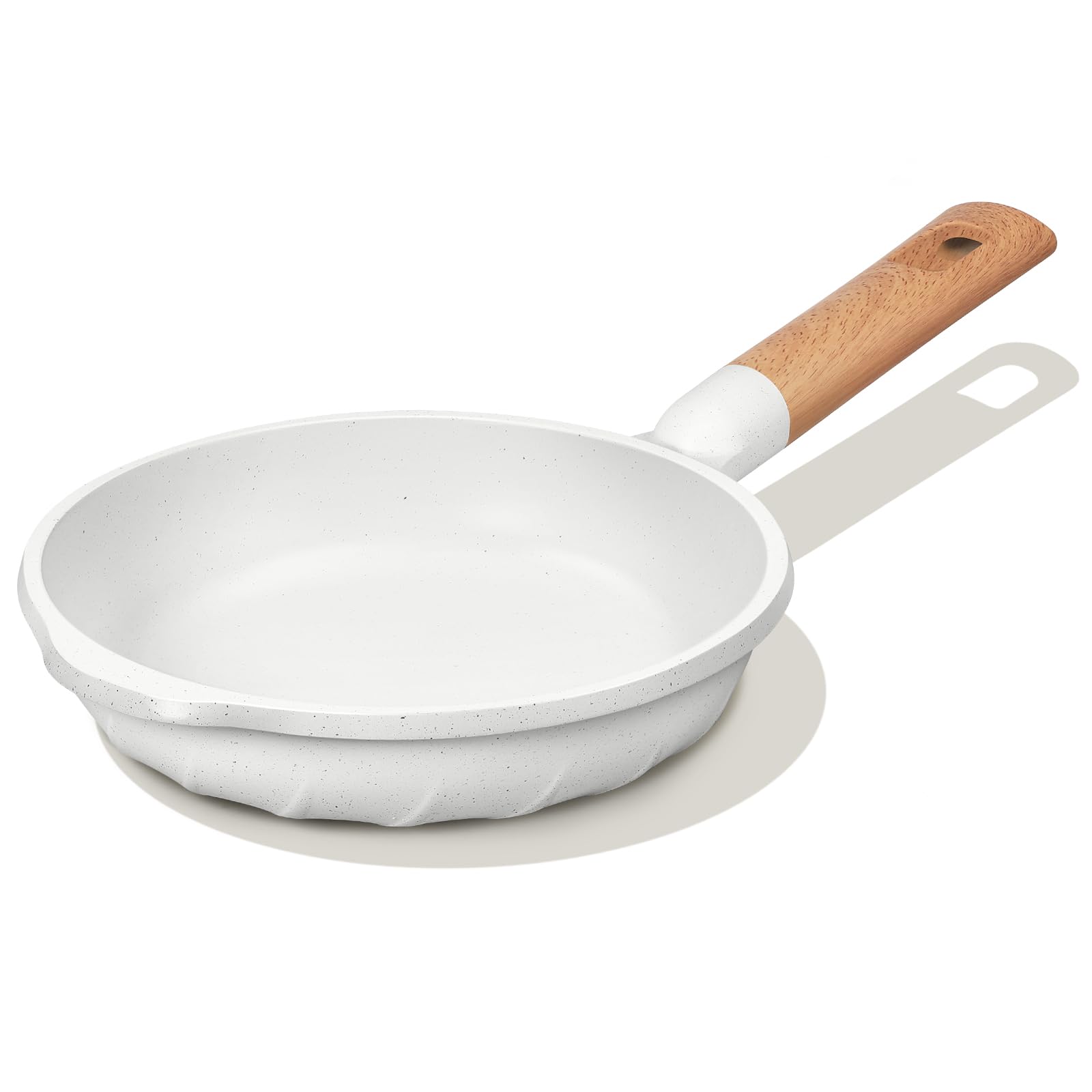Photo 1 of COOKLOVER Nonstick Frying Pan 100% PFOA Free Cookware Induction Skillet Stir Fry Pan (White, 7.9 inch)
