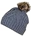 A&W Twist Rib Knit Cuffed Beanie W/Soft Faux Fur Lining & Pom Pom (One Size)