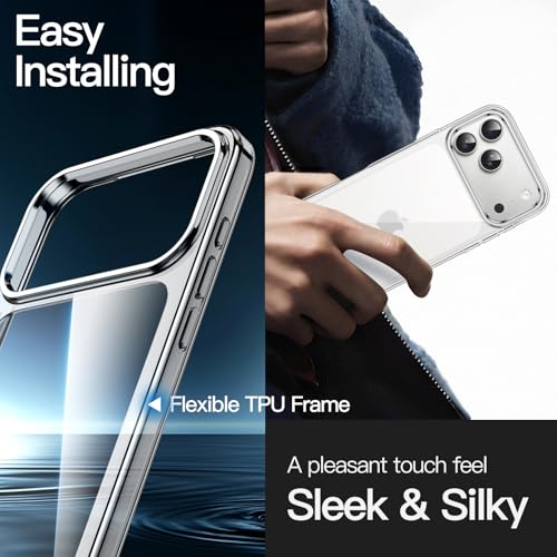 JETech 5 in 1 Case for iPhone 17 Pro 6.3 Inch with 2 Tempered Glass Screen Protectors and 2 Camera Lens Protectors, Anti-Yellow Anti-Shock Case (Transparent)