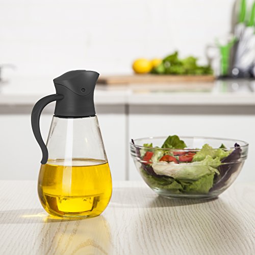 Oil Dispenser Bottle, Cooking Container Bottle Glass Olive Oil Dispenser Non-Drip Kitchen Vinegar Barbecue Marinade Dispenser Bottle With Non-Slip Handle for Kitchen