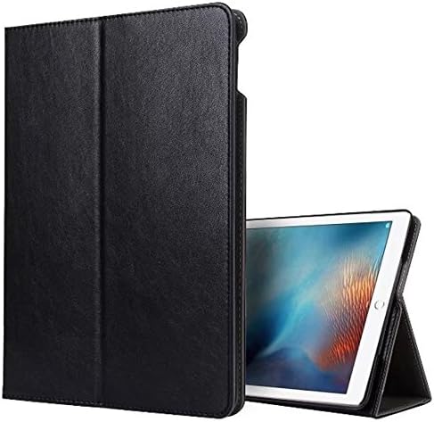 iPad Pro 12.9 2017 New case for Men and Women, Premium Leather Business Slim Folding Stand Folio Cover (Black)