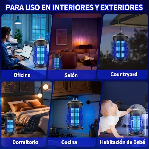 YCQYNHQ Mata Mosquitos Electrico, Lámpara de Interior Antimosquitos, 18W Mosquito Killer, Adecuado para Eliminar Mosquitos y Moscas en Habitaciones Interiores, Cocinas y Aseos